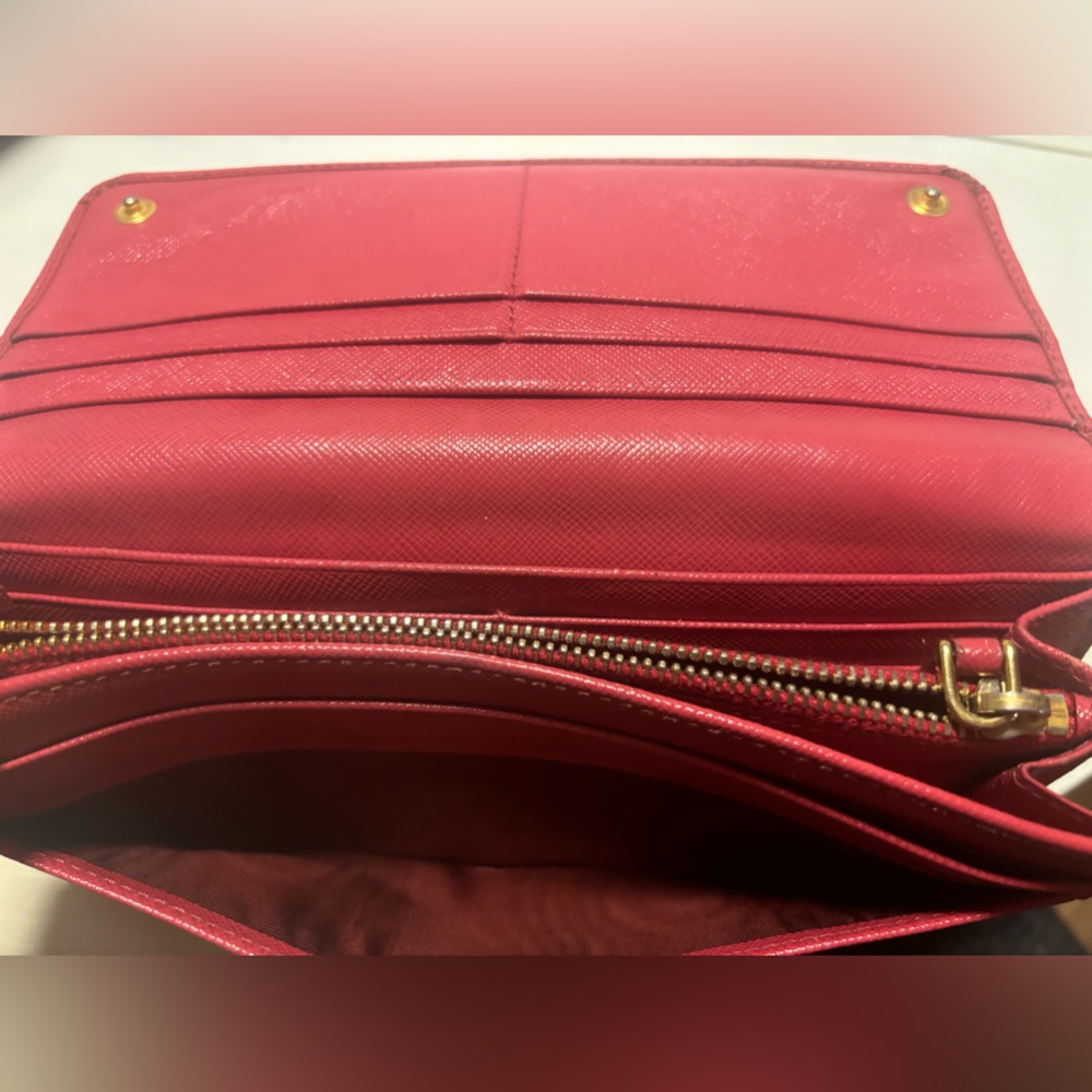 Prada Saffiano Fiocco Pink Bow Wallet - Picture 6 of 9